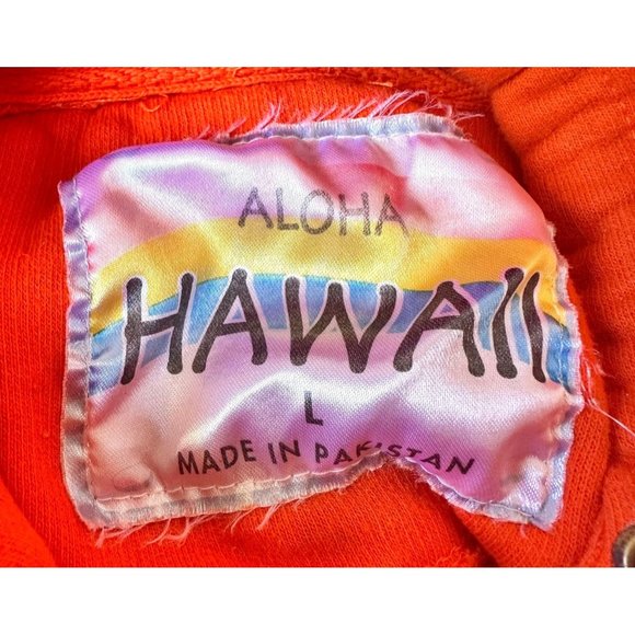 VTG Maui Hoodie Unisex Large Aloha Hawaii Orange Hooded Sweatshirt Hawai… - Picture 11 of 12